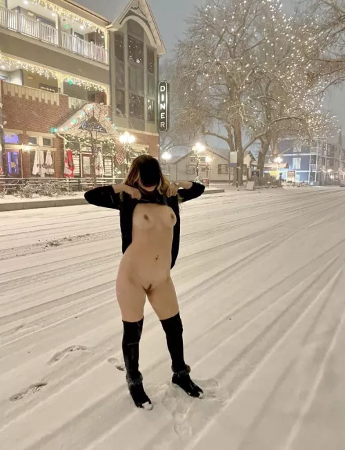 Naughty girl in the street