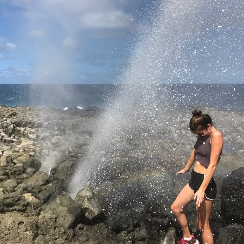 Something's spraying alright