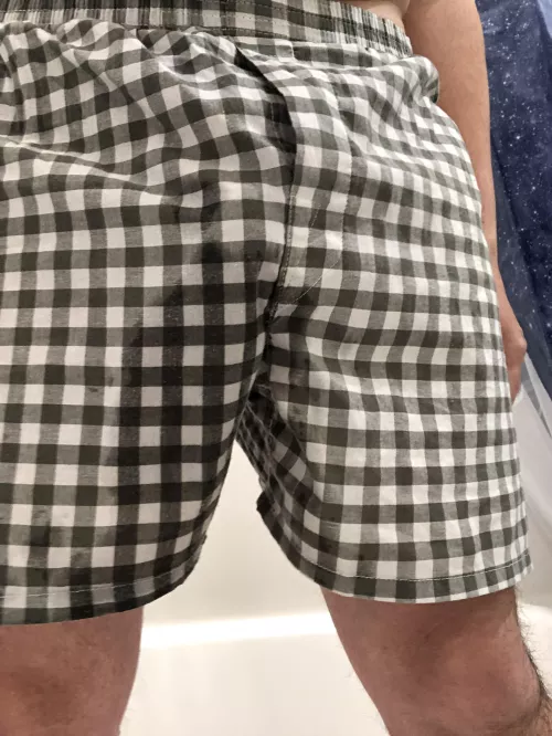 Today’s boxers. Was desperate for a piss so they’re a bit wet!