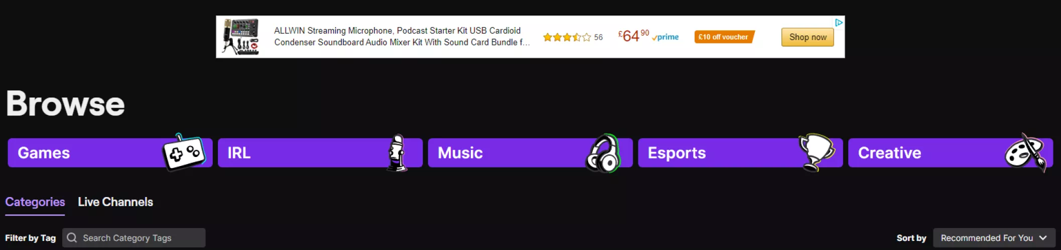 Anyone getting this on the browse page? Is this normal?