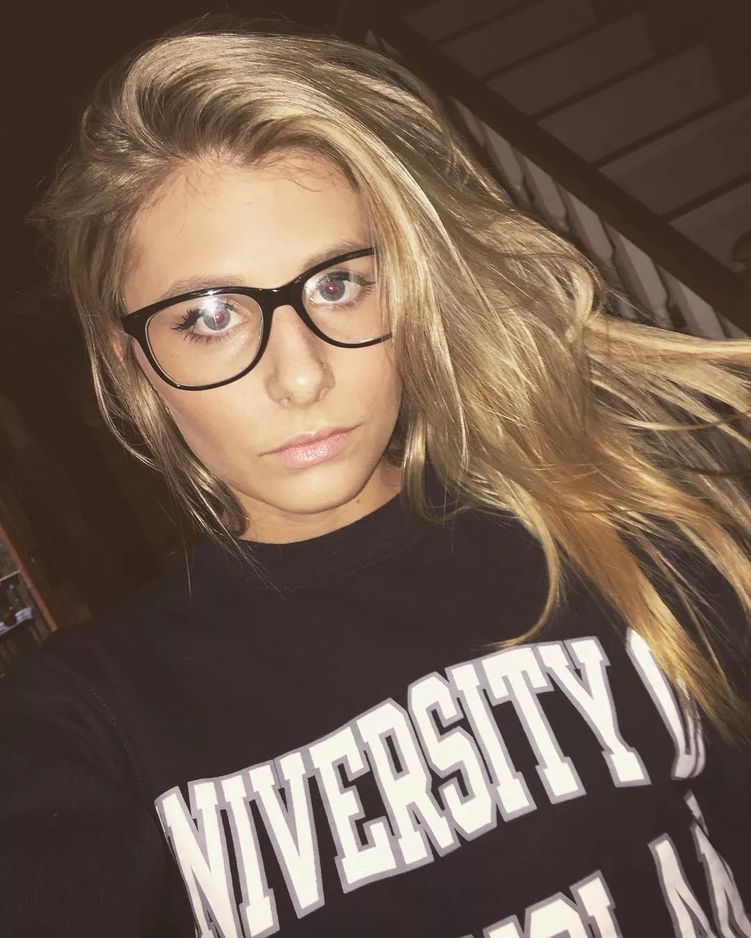 Blonde in glasses