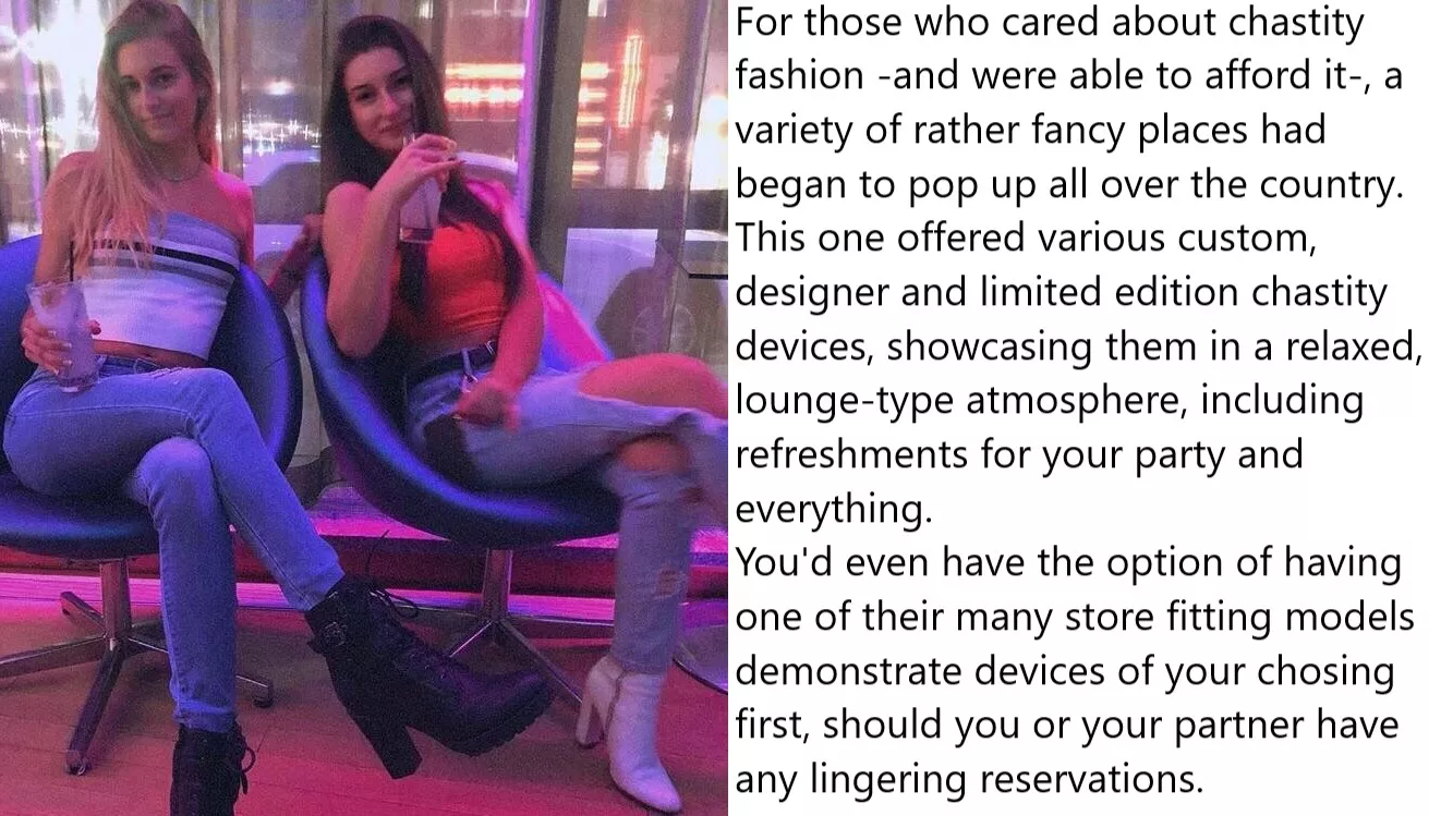 Chastity Fantasy: Caption 209. Looks like the perfect place for a bachelorette party.