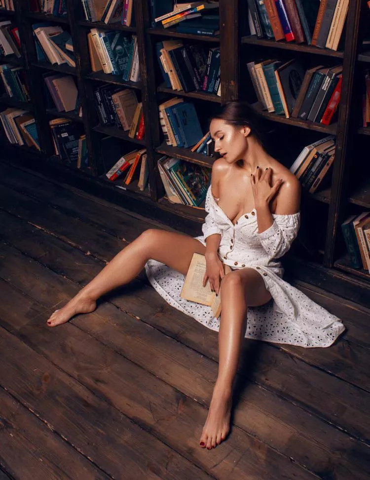 Enjoying what she’s been reading