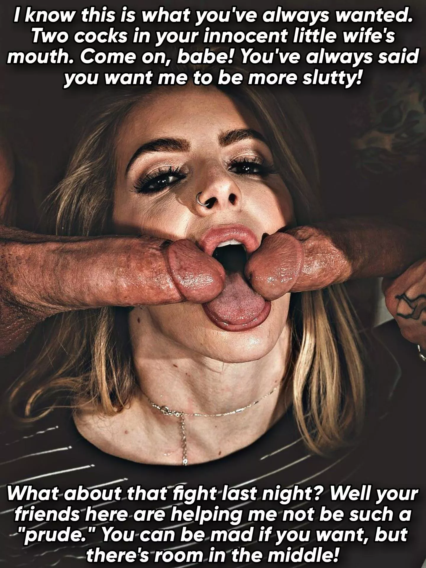 Helping her not be such a prude...