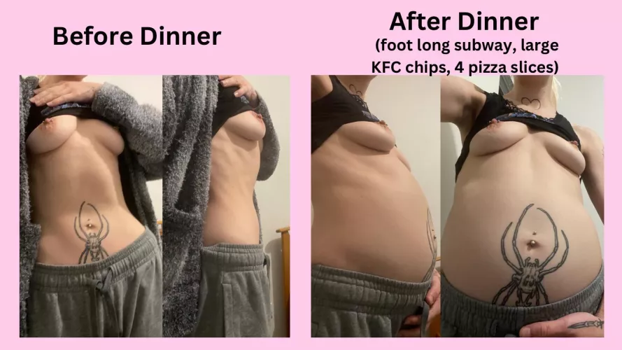I hope you guys like thin girls with nice inflatable bellies! π 52kgs in the morningβ¦ 54kgs before i go to bed!!