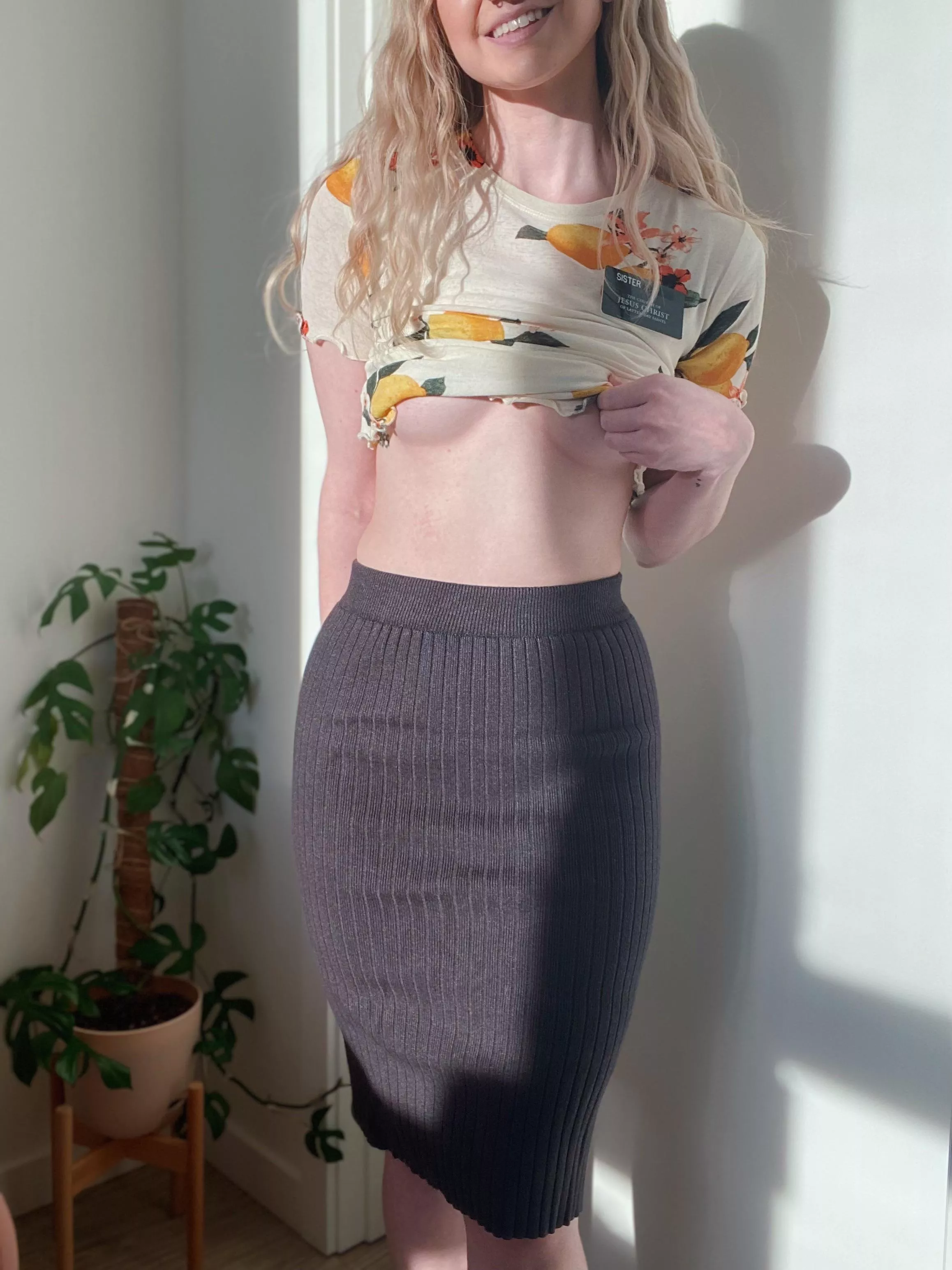 i think my missionary uniform looks a lot better with more skin showing