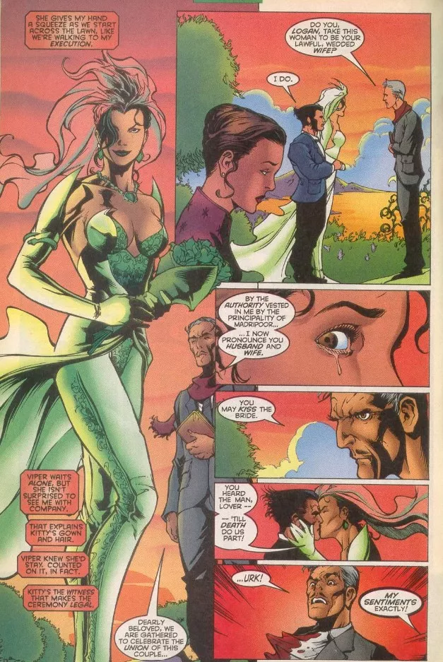 Logan Marrying Viper [Wolverine (1988) #126]