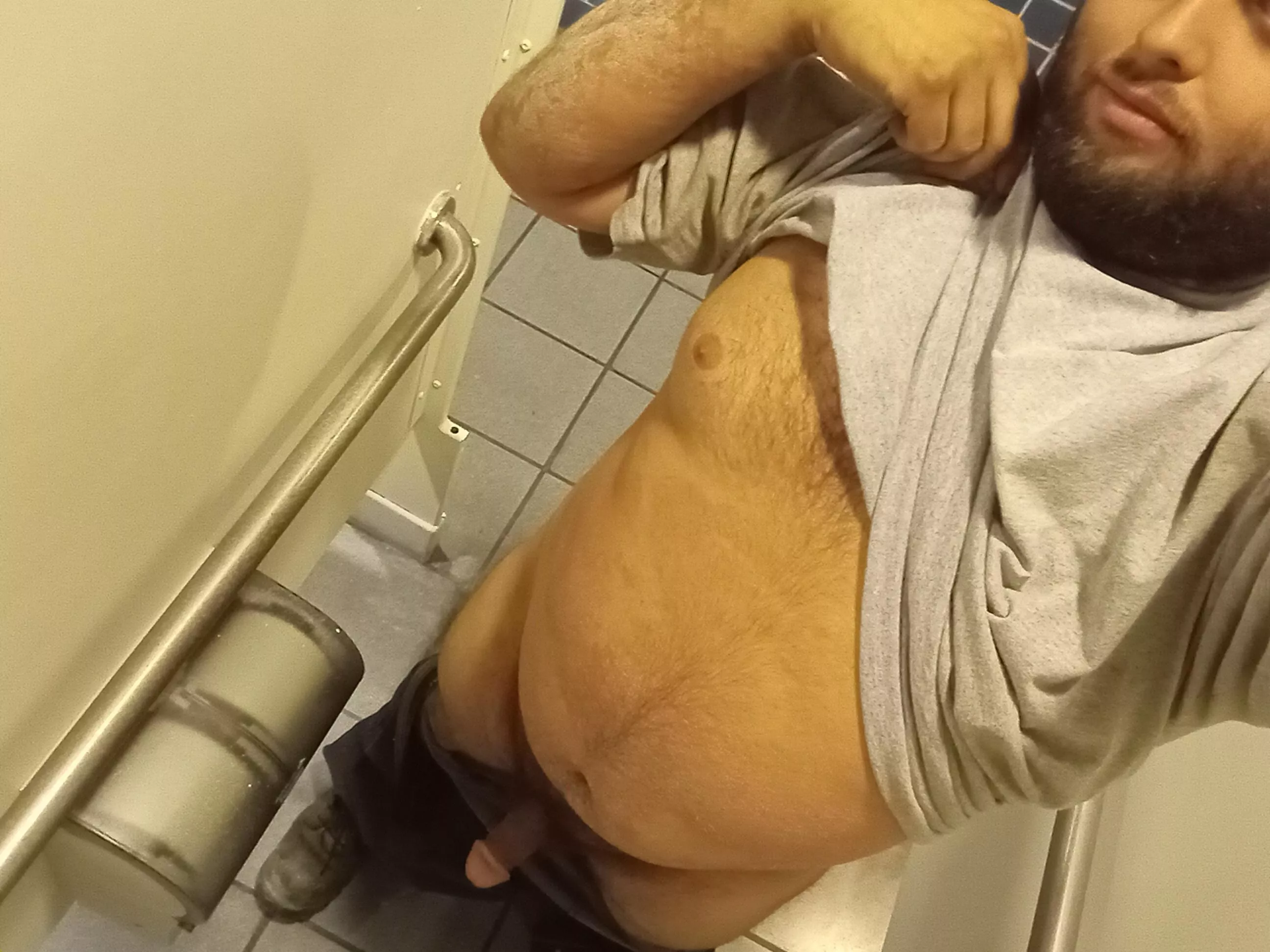 Missing stall door at the theater means a quick pic