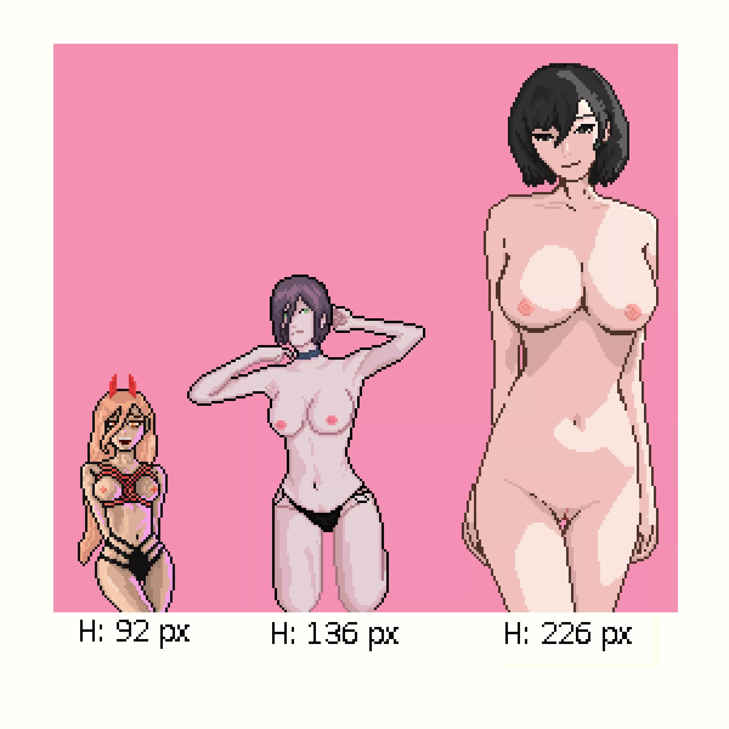 More than six months in! started with small size with detailed pixel art and progressed to having a bigger in size with simpler niche :> please do follow my social media in the comments!