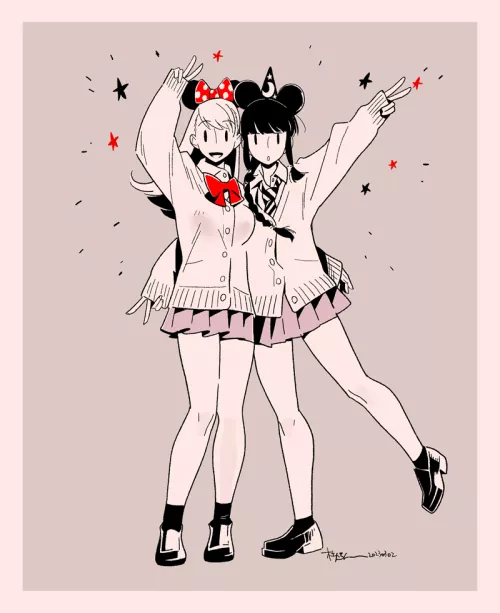 Ooi and Kitakami at Disneyland (Callan) [KanColle]