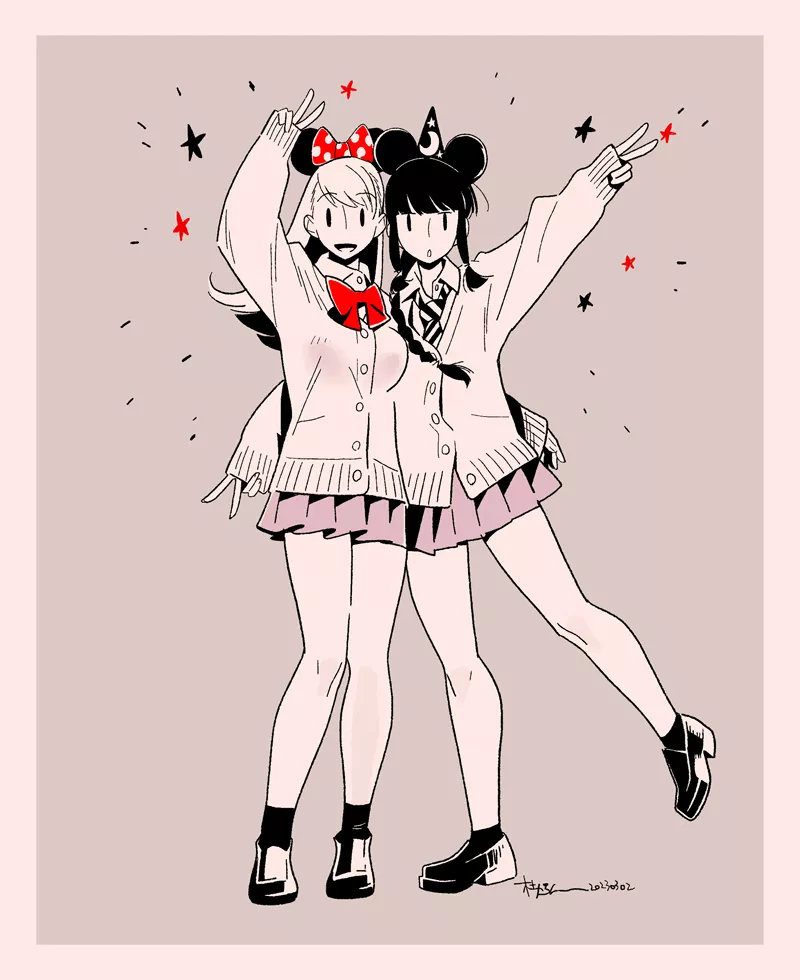 Ooi and Kitakami at Disneyland (Callan) [KanColle]