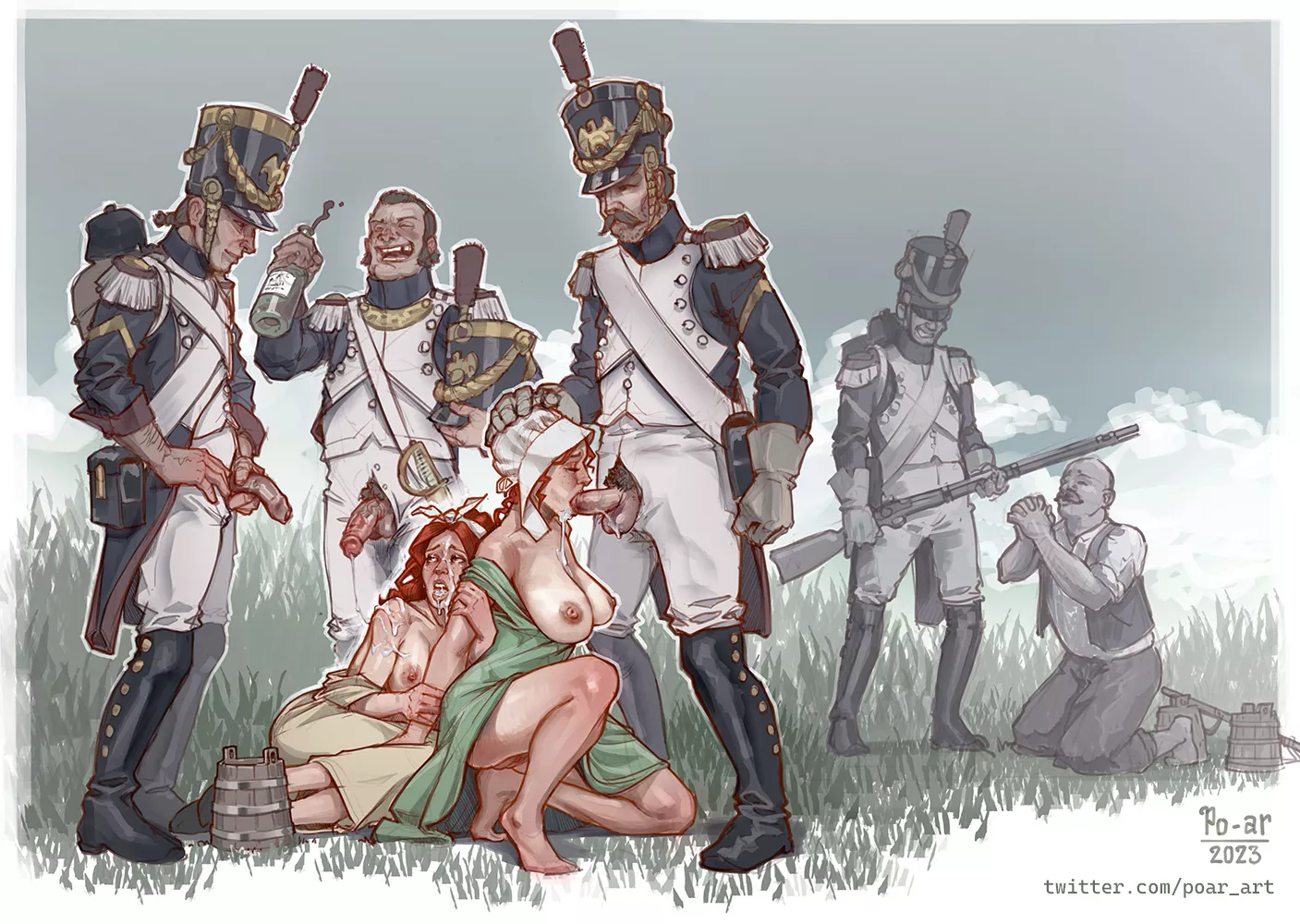 Peasant! Your family has been requisitioned to support the Great Army! [Po-ar]