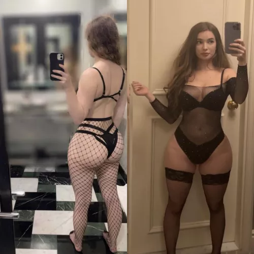 Regular fishnets or thigh highs?