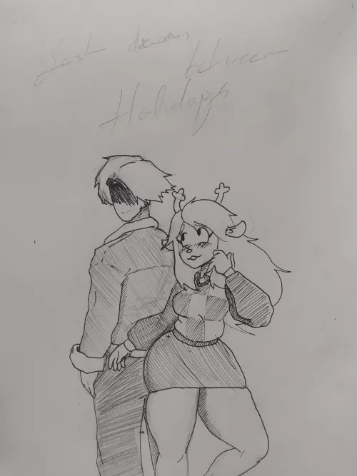 so a friend of mine suggested leon s Kennedy x noelle, is really cursed but kinda cute (sorry for the lazy artwork)[noelle, and leon s. Kennedy?!??!?]