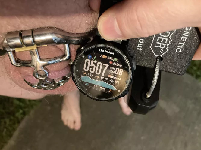 Thank You, Goddess, for keeping Your worthless little clitty locked up for the past six days.