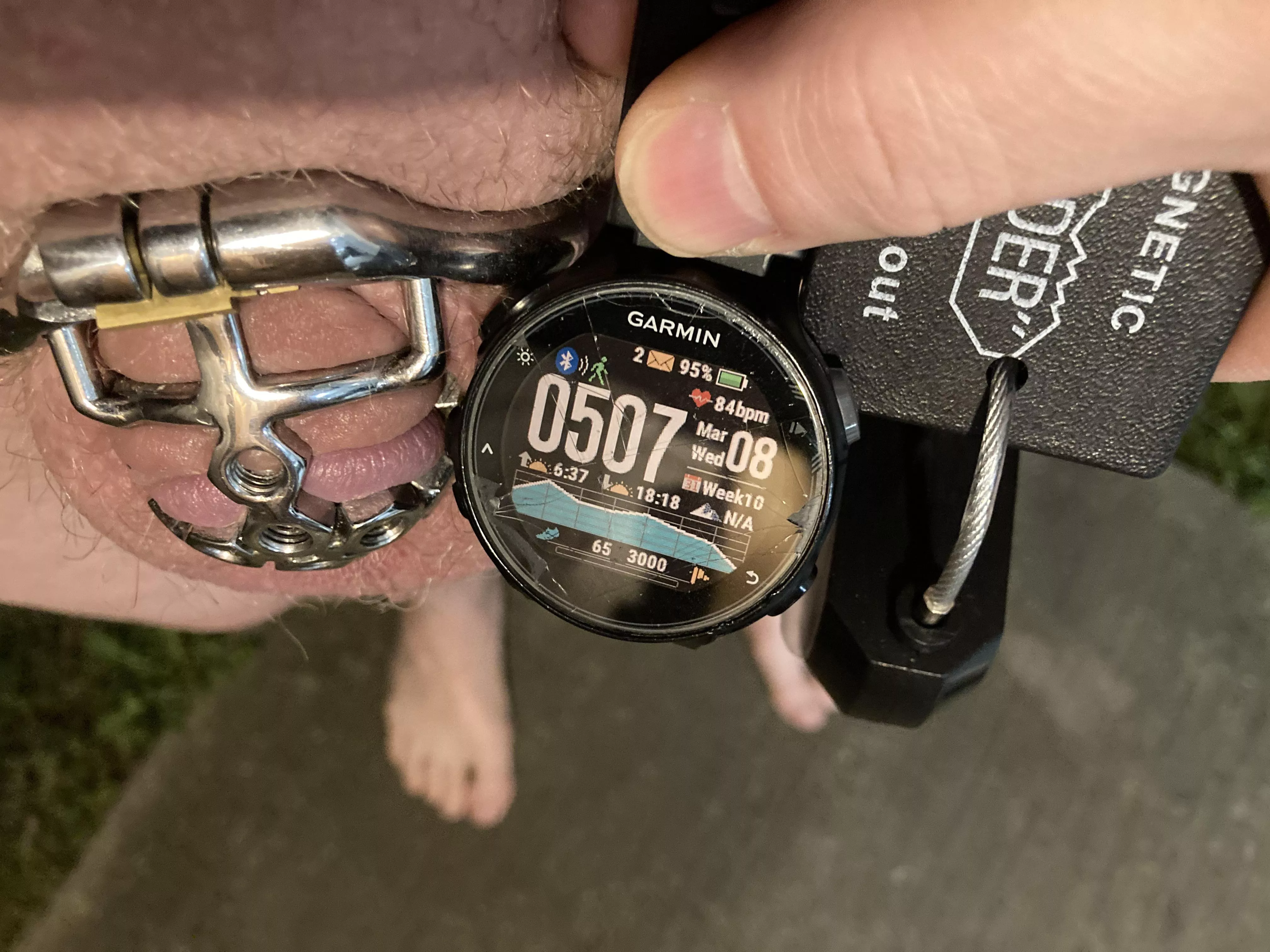 Thank You, Goddess, for keeping Your worthless little clitty locked up for the past six days.