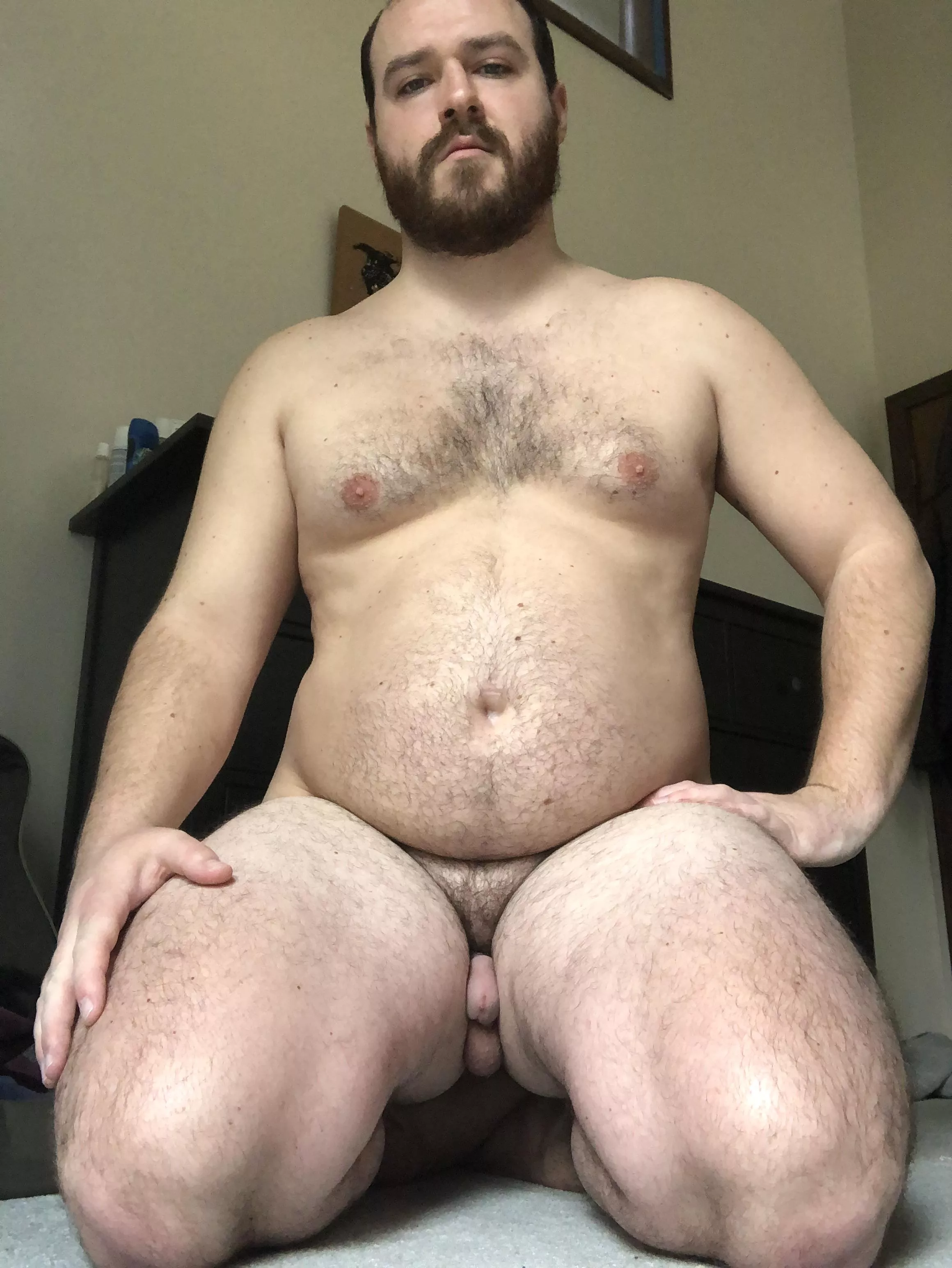 the way my huge thighs destroy my dick and balls..
