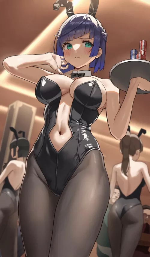 Yelan going undercover in an underground casino (Shiyorumone)