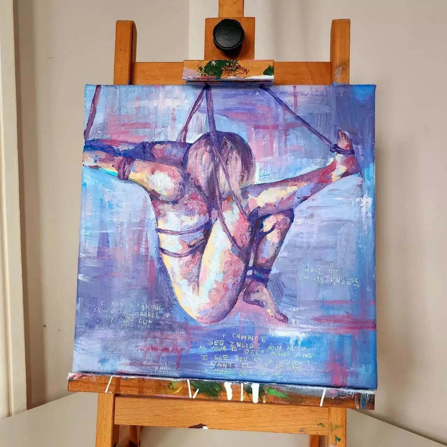 'Your a weapon, make a mess out of me' - oil painting by me