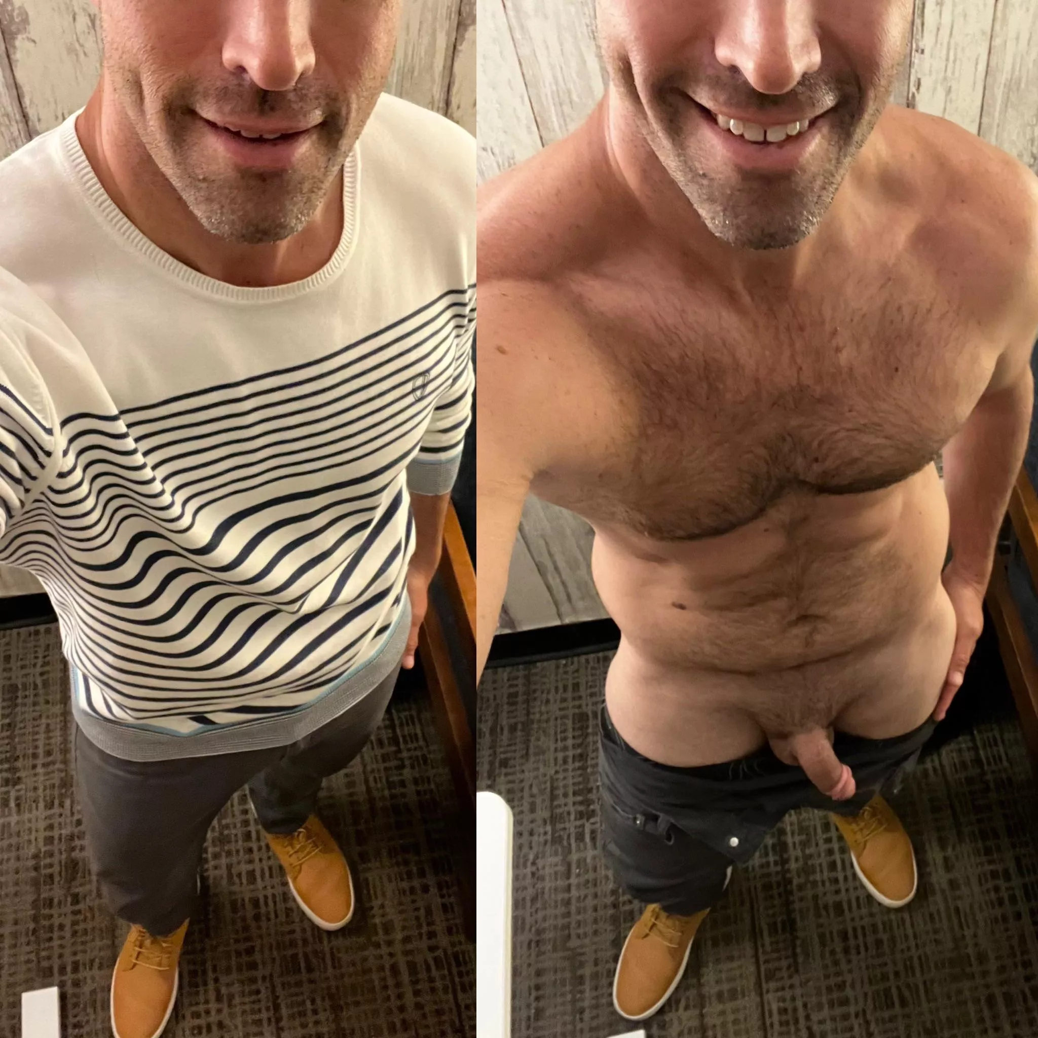 [42] Finding ways to smile more while in my office. Apparently taking my clothes off helps!