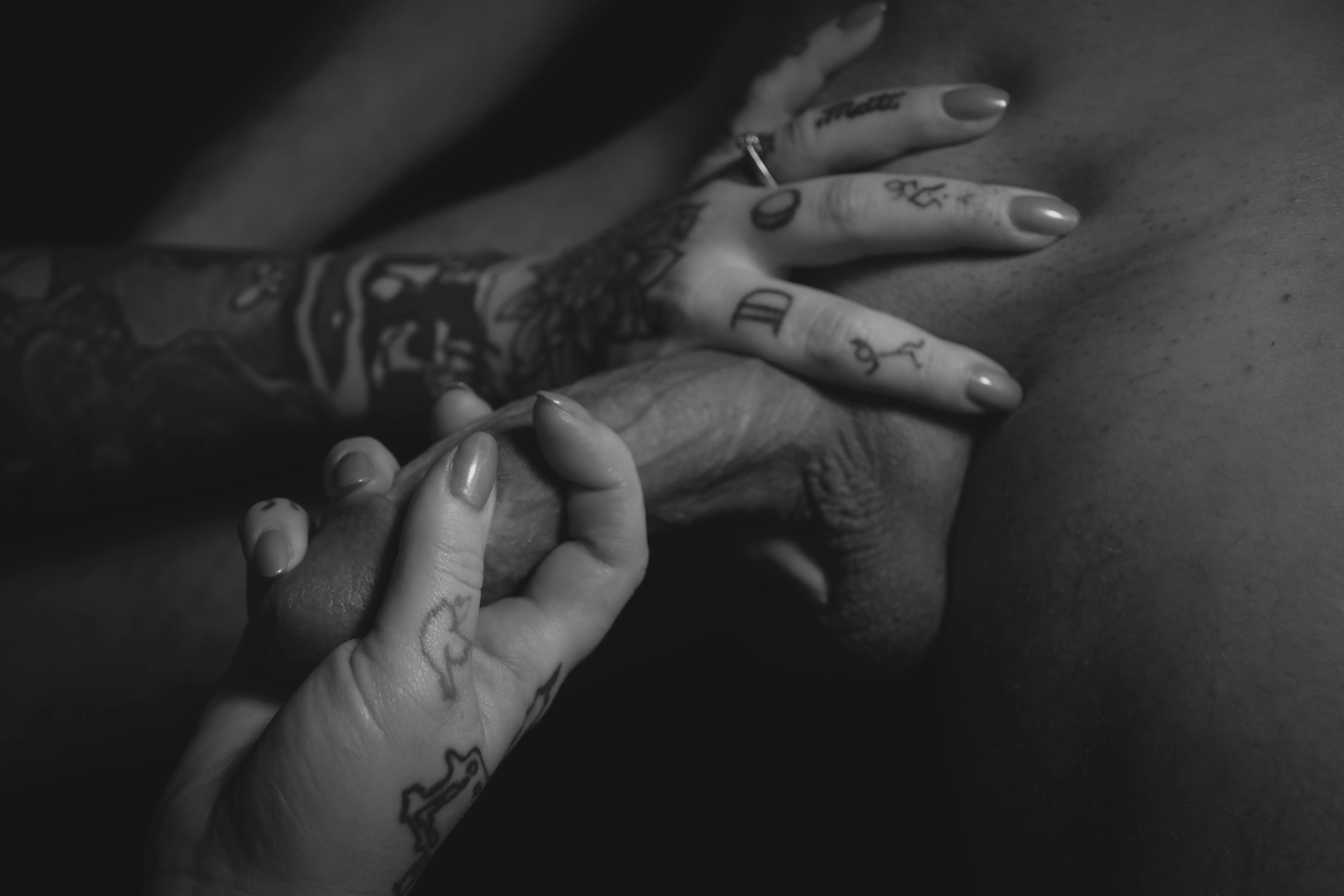 Amelia-Marie gives him a friendly tug.