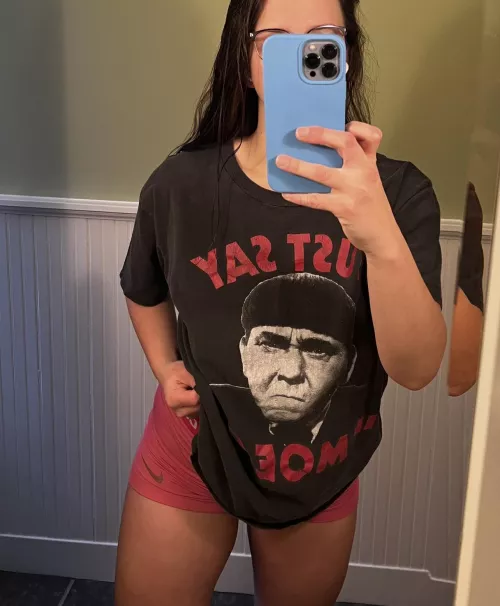 Big T and tiny shorts are my fav to workout in