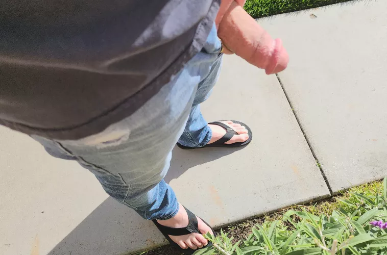 Dick In The Sun. Outside Pissing.
