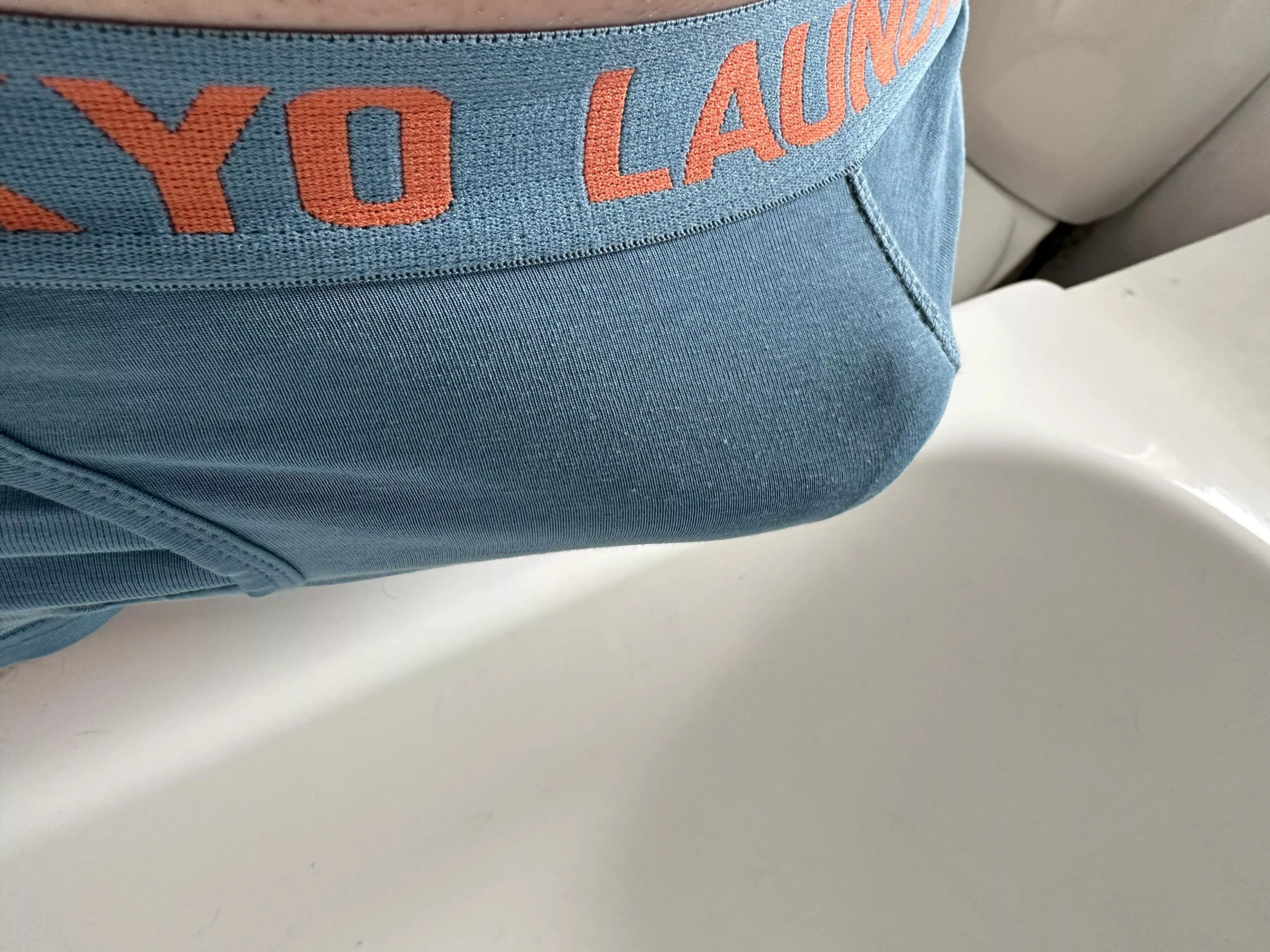 Morning hard dick bulge in my boxers