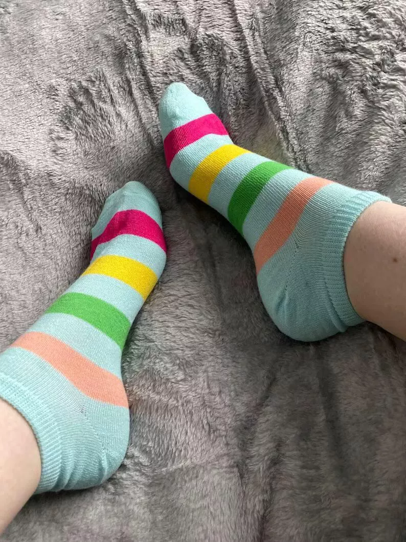 Rainbow stripes for sale 🌈 Let me know what you think! $10 with shipping included