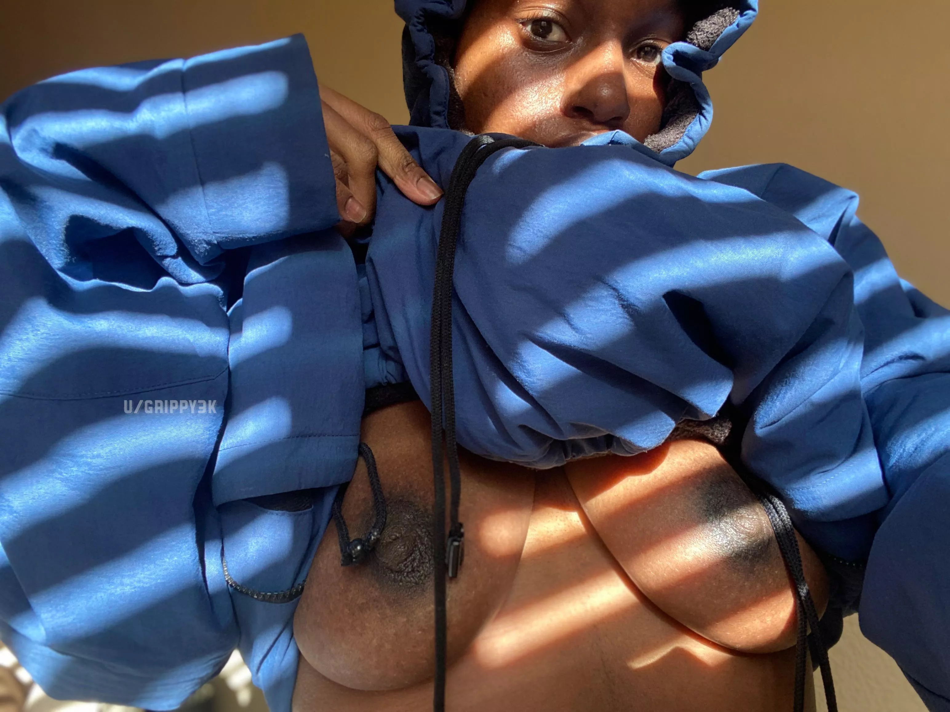 This is what is hiding underneath my hoodie. Squeeze them!