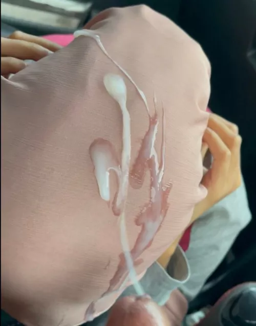 We didn't want to make a mess im the car. So him came on my hijab!
