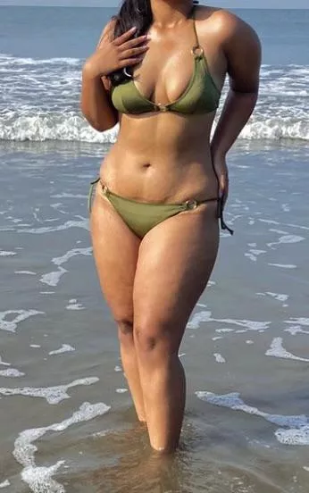 Who would lust after my desi slut on the beach and make her pay for it later?
