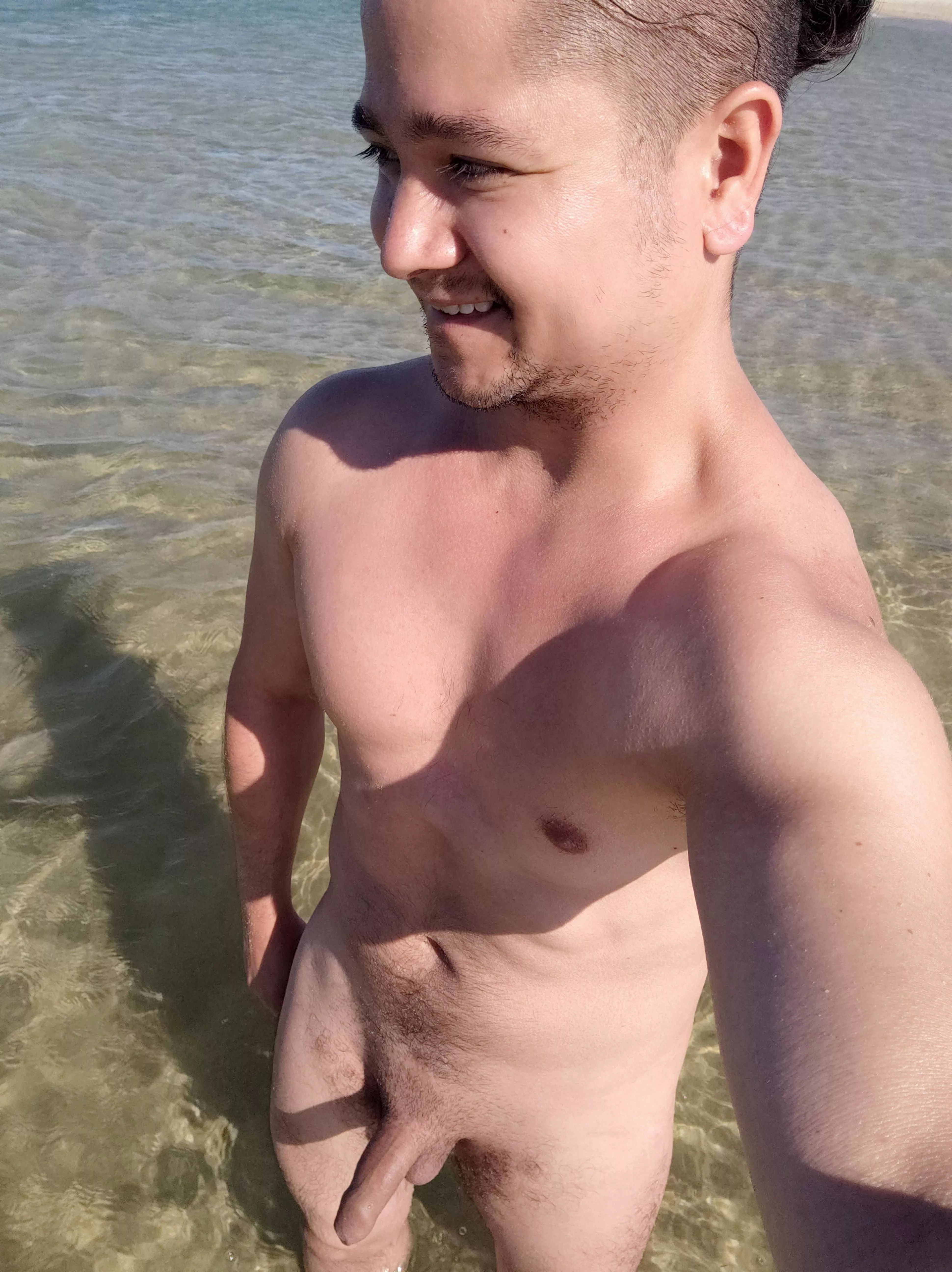 A really beautiful walk on the beach naked. I was excited if someone can see me.