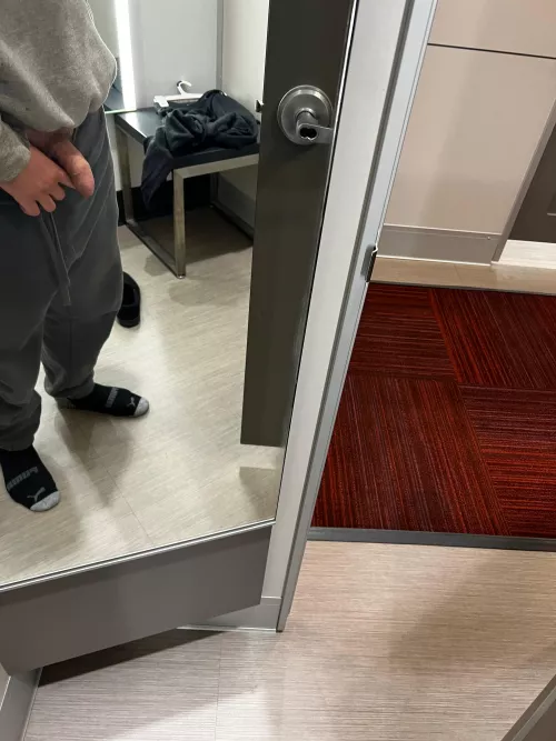 Changing room with the door open