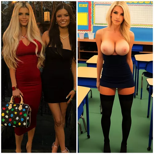 Elementary school teacher mom in her classroom at the same school her daughter teaches at 🥵