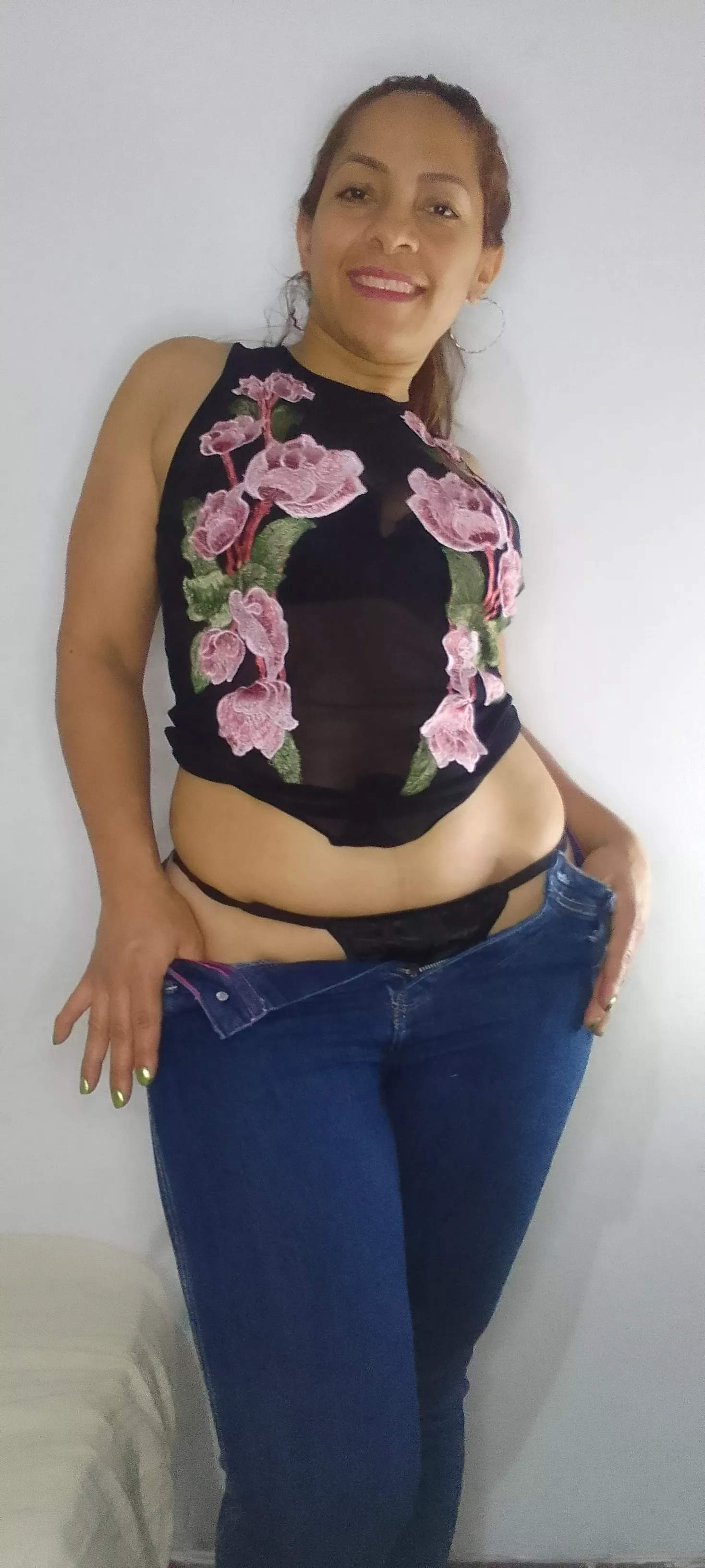 I feel so hot wearing my favorite jeans.