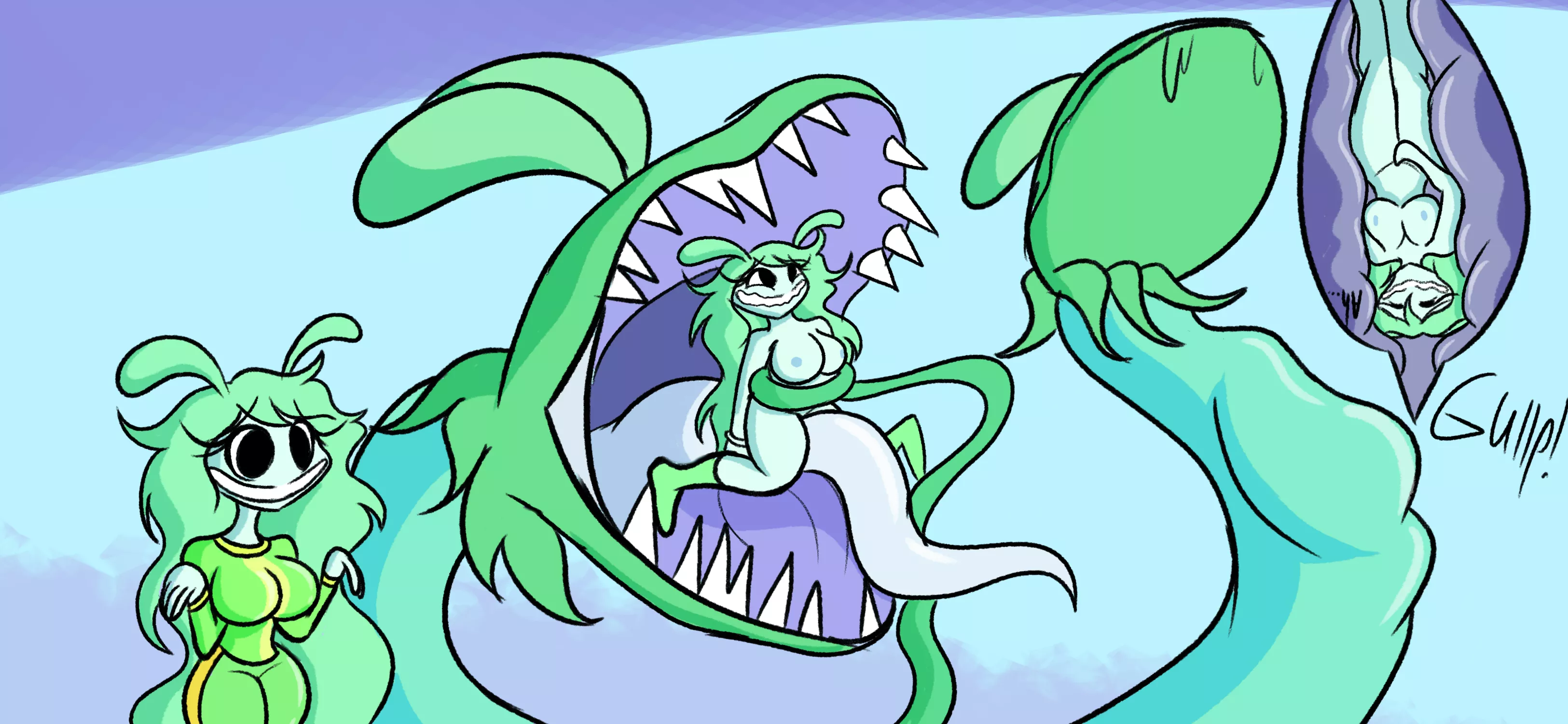 {Image} Alien girl + alien plant (Art by JackMunchy)