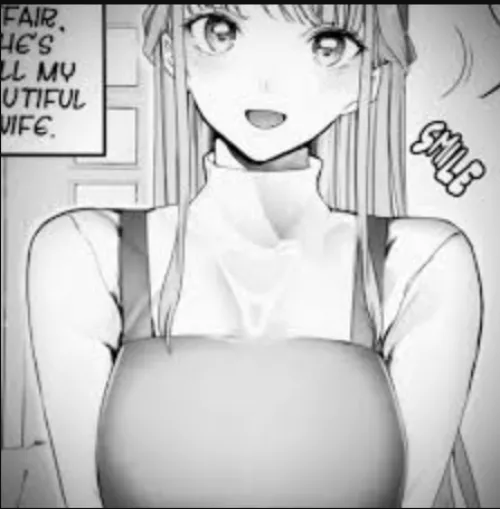 LF Mono Source: smile, fair, he's ll my utiful vife, long hair, apron, turtleneck