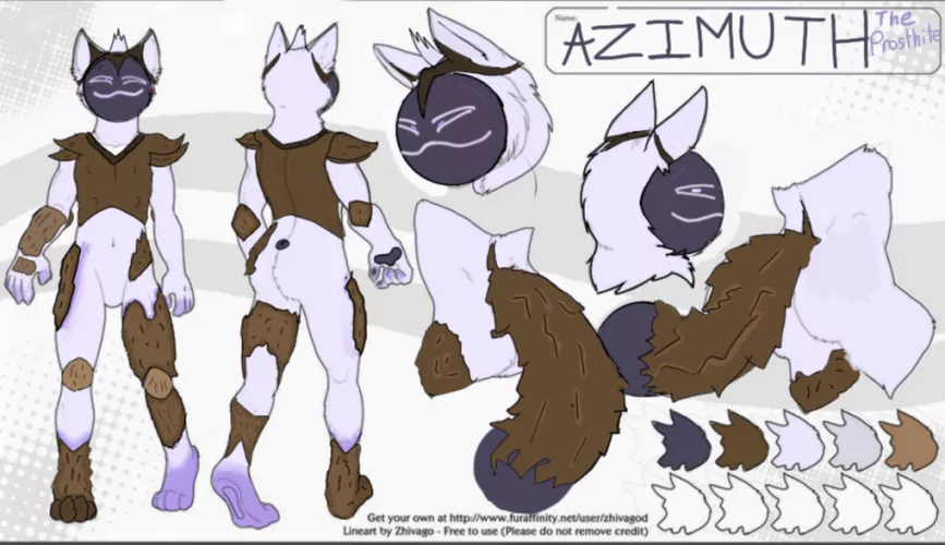My very Furst Fursona. Meet Azimuth the Prosthite!