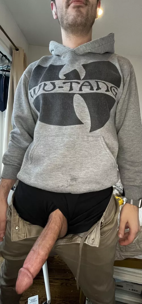 The wutang sweatshirt stays on while you suck my cock ;)