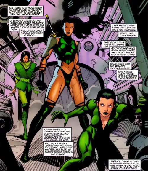 Tyger, Psylocke and Jess [Wolverine (1988) #125]