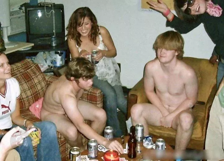 A strip poker played by the girls, but its their boyfriends that had to get naked?