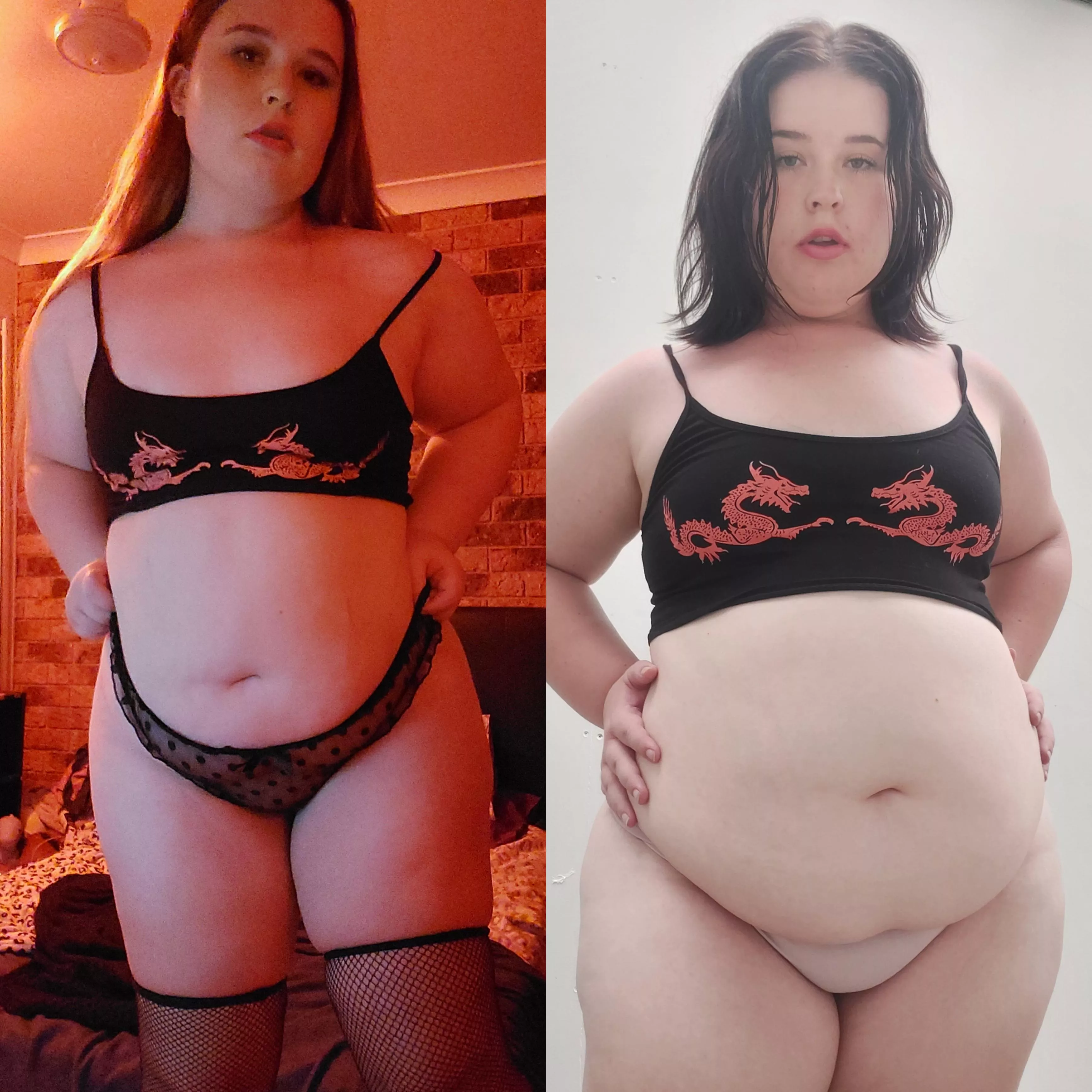 Fast food and mozzeralla sticks made this belly 🤤 I just can't believe how big I've become! 😍 the curvier the better though I say!