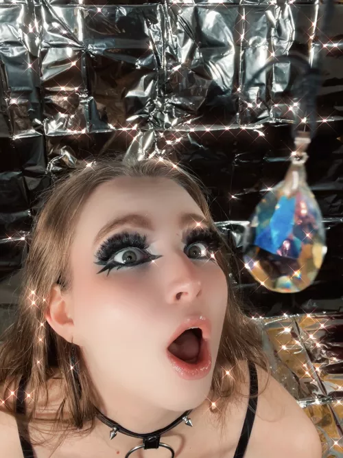 Fixated on the crystal~