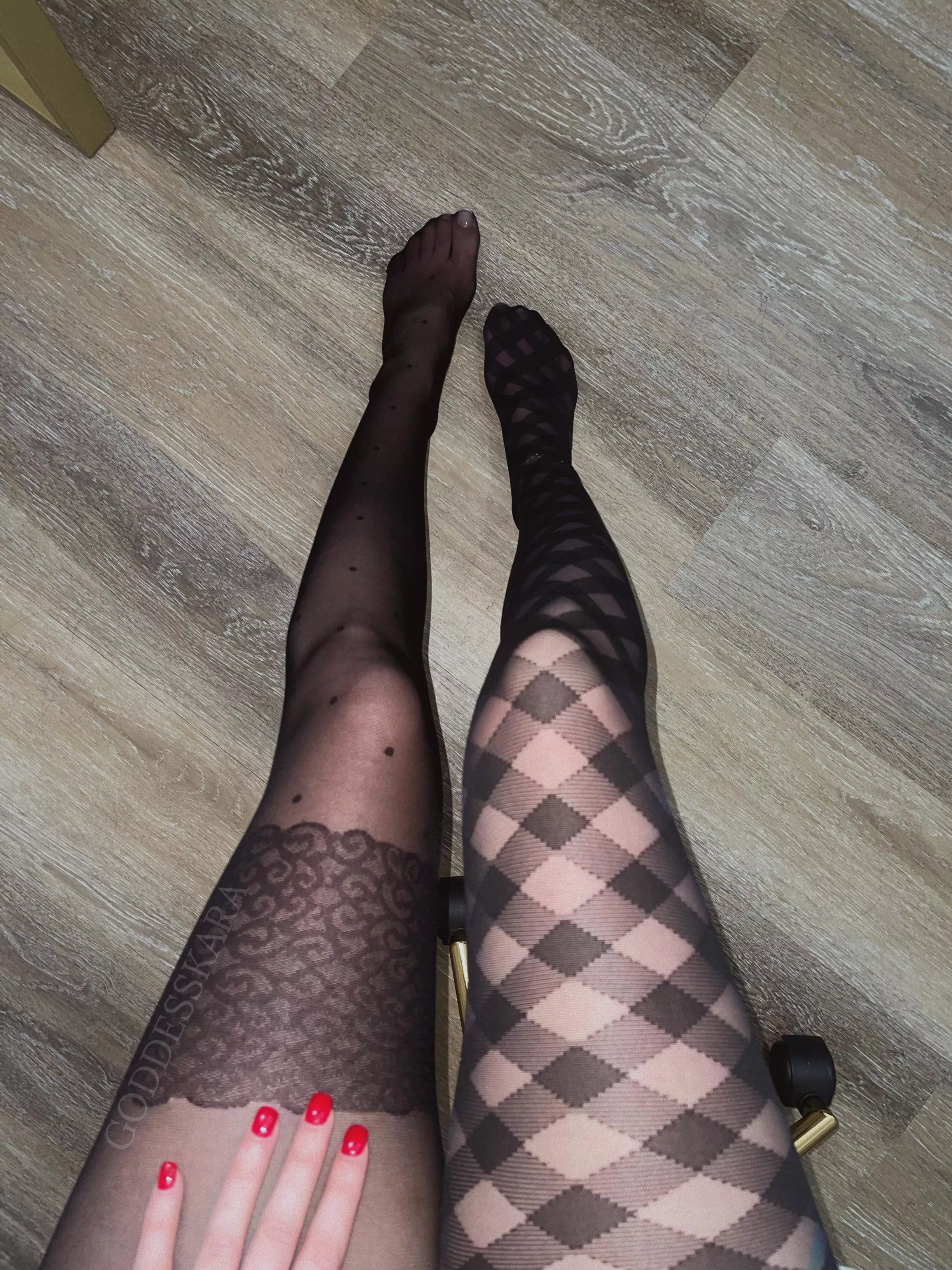Goddess has a new batch of pantyhose to play in, which pair would you want to see more of 😌