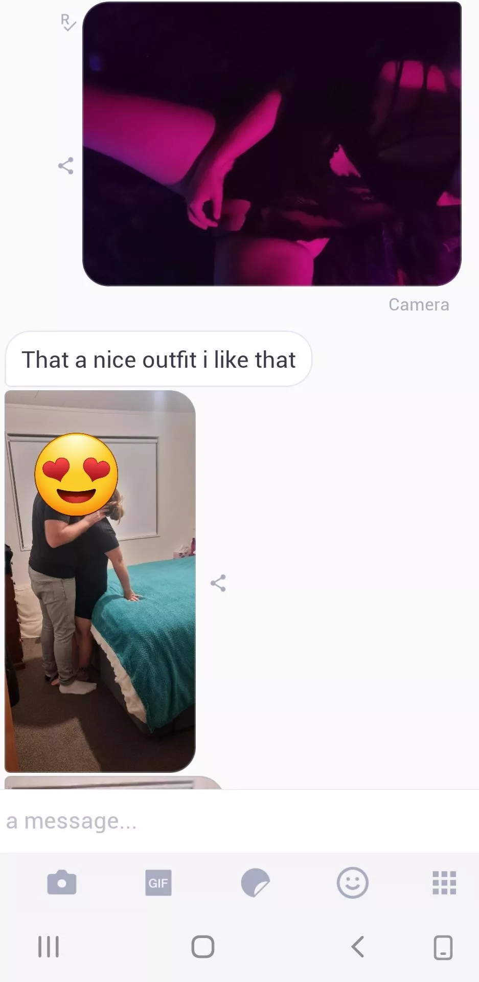 Her husband messaging me as it starts to go down 😍 I sent a photo of me edging in anticipation and I received a photo of them kissing before the videos came through 😍🥵 I'm still on cloud 9