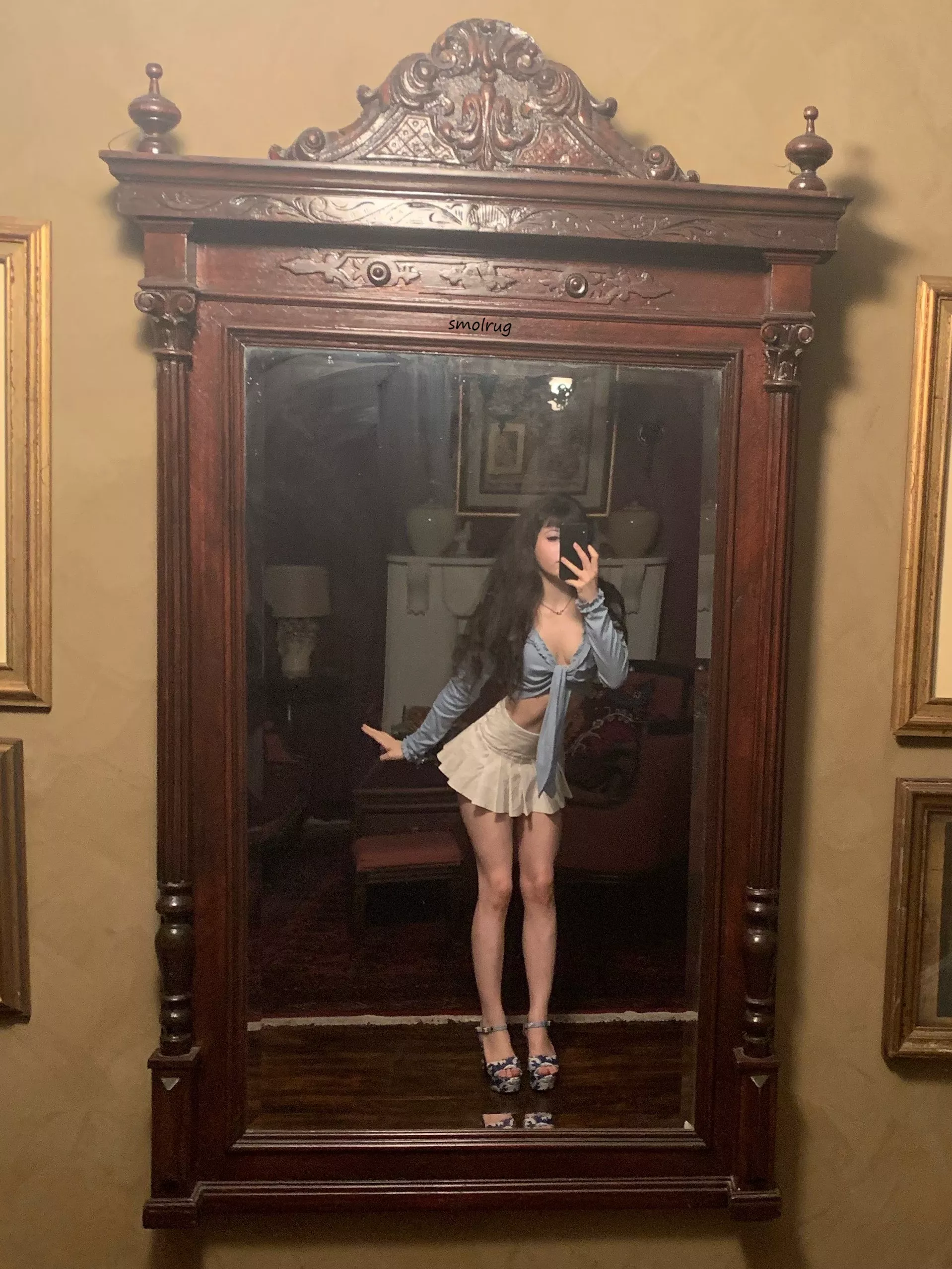 Is my dinner outfit slutty or cute?? 💙18f