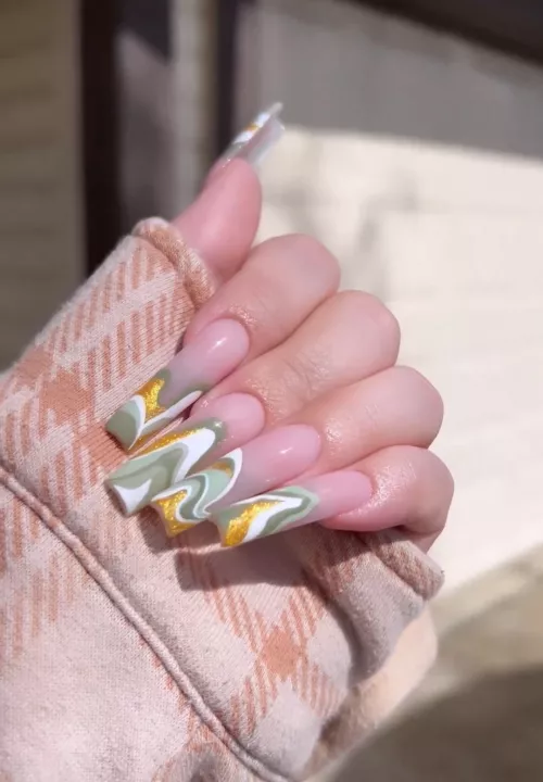 jade/gold marbled french