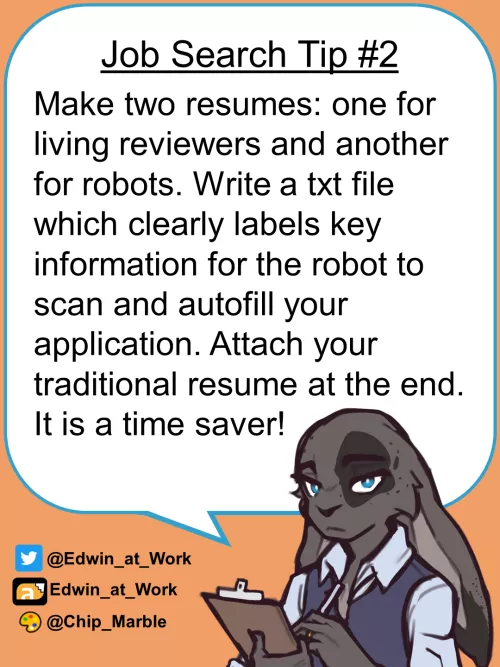 Job Search Tip 2: Edwin@Work, Job Coaching for Furries