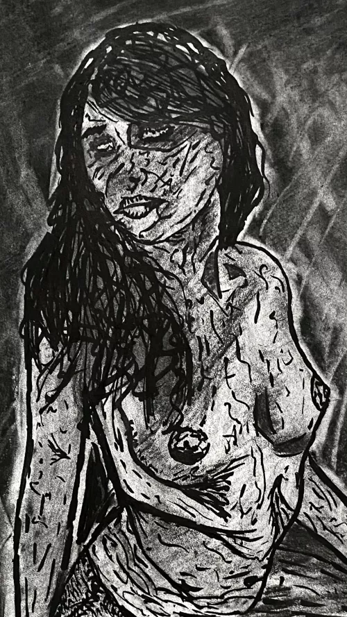 Mixed media charcoal + ink